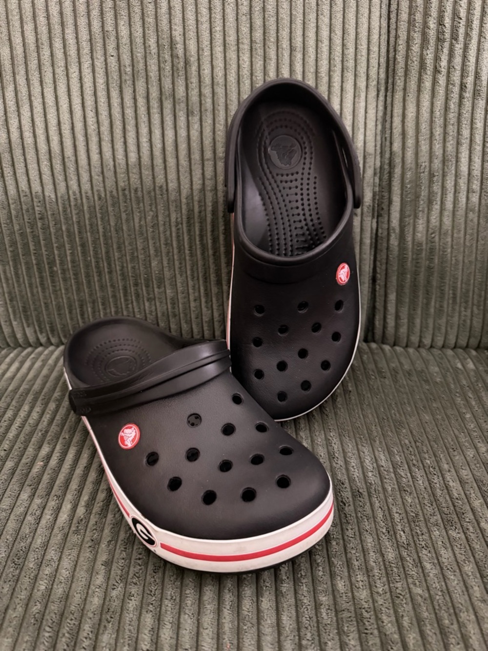Crocs Crocband Clogs; sporty midsole stripe and lightweight Croslite™ foam